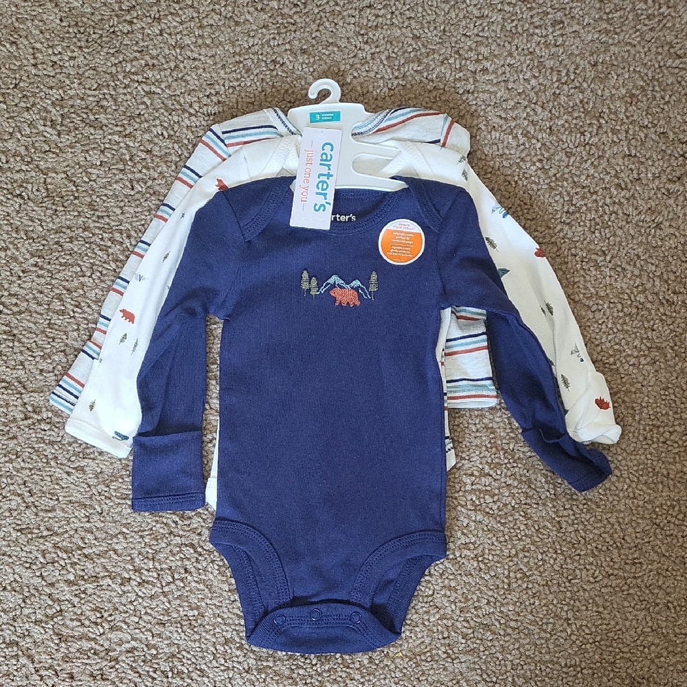 Carter's Blue and White Bodysuit Set for Infants